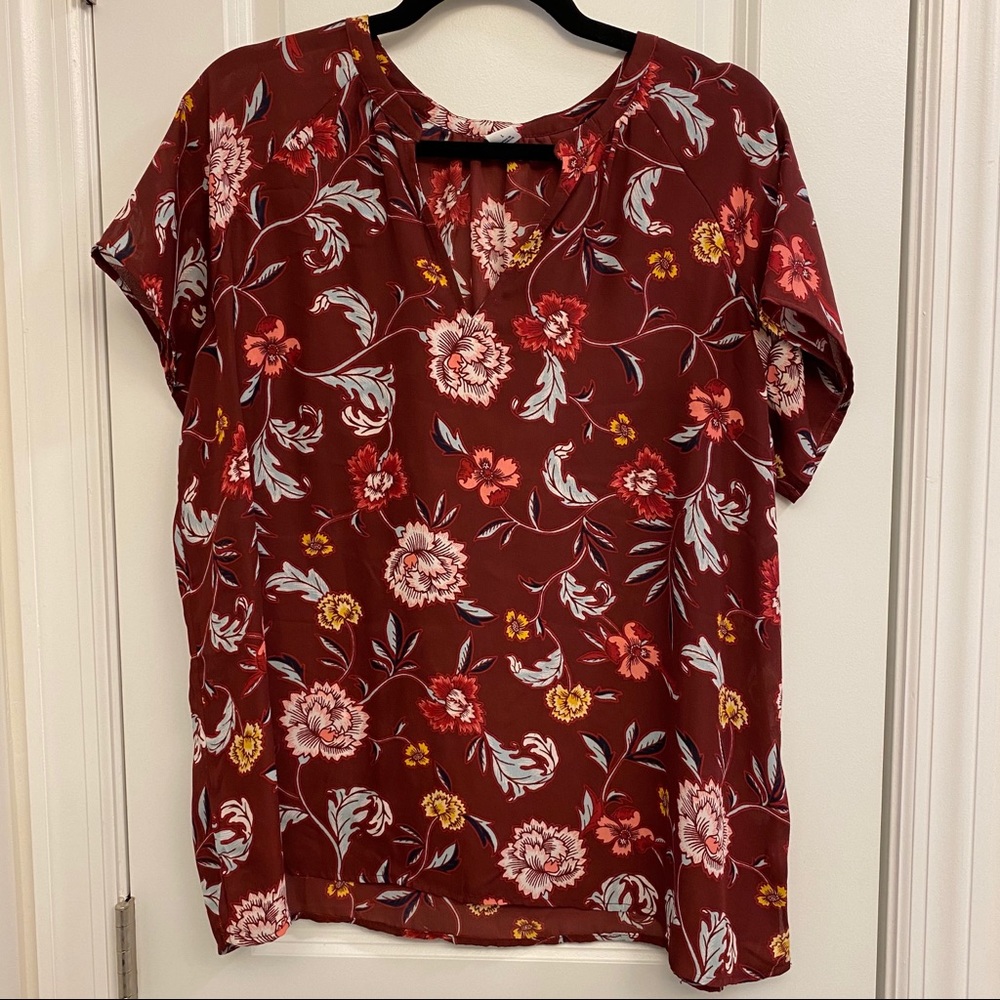 Fall Colored Short Sleeve Blouse